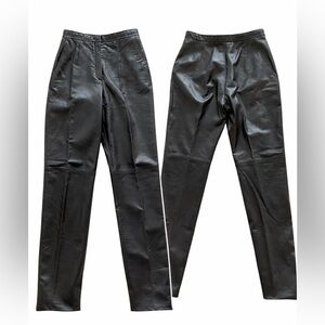 Feraud Vintage Brown Leather High-Waist Pants Women’s 8 / IT 42 Made in Italy